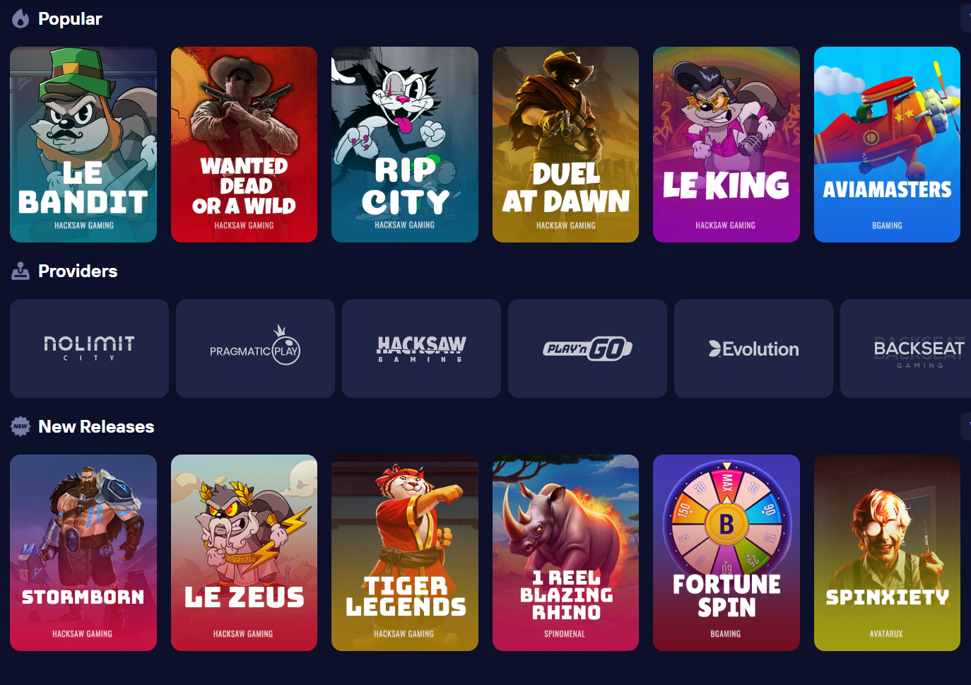 Duel Casino Slots Interface - Maximum RTP with All Major Providers