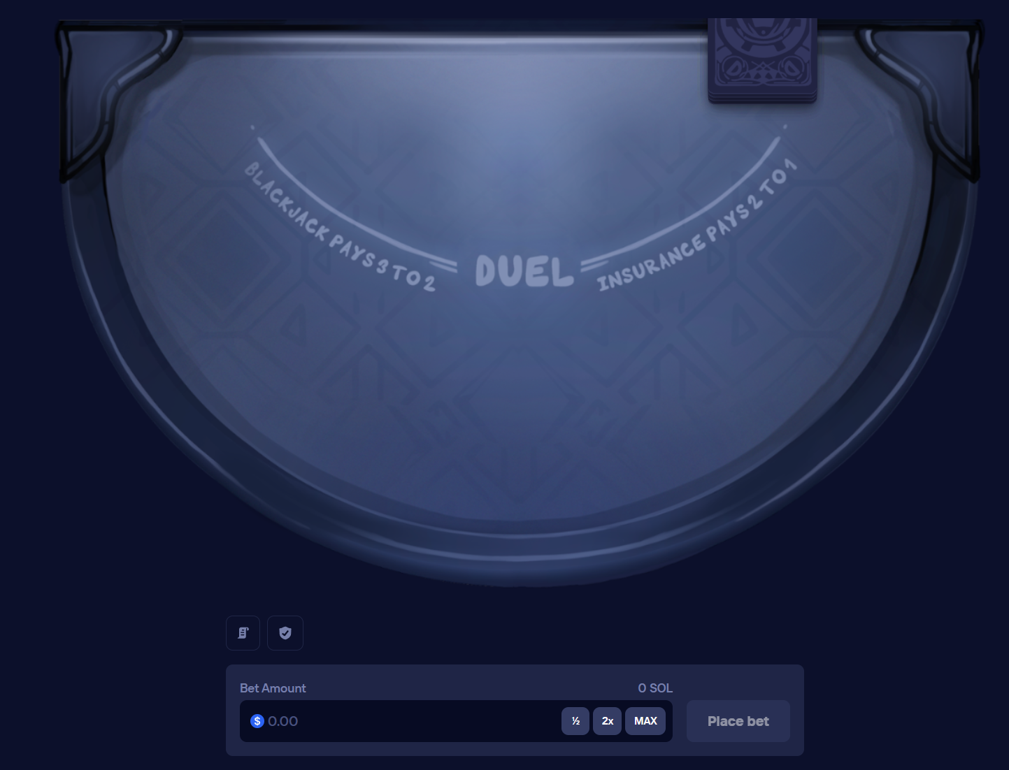 Duel Casino Blackjack Game Interface - 0% House Edge